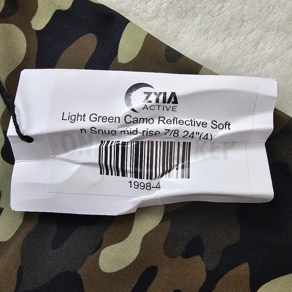 NWT Zyia Active Camo 7/8 Leggings Size 4 & 6 Light Green Reflective Soft & Snug - Picture 5 of 15